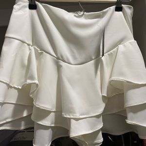 White ruffled skort